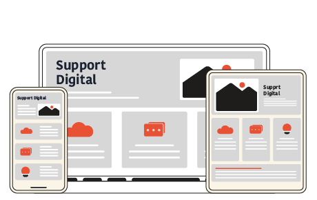 Illustration de divers supports digitaux. ordinateur, tablette, smartphone