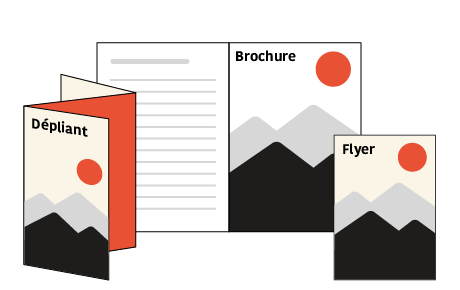 Illustration de divers supports d'impression. brochure, dépliants, flyer